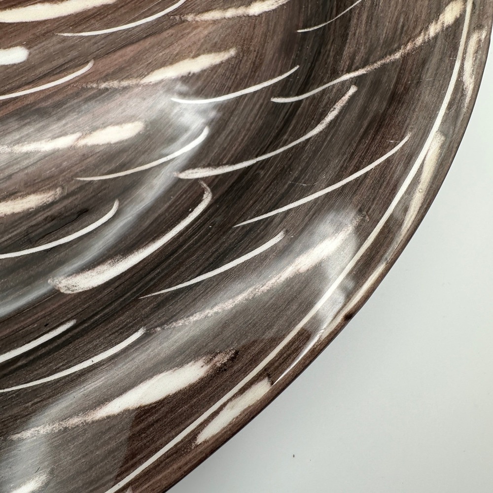 Vietri Moda Quill Oval Platter Large Brown White Made in Italy Pottery Serving - Picture 9 of 12